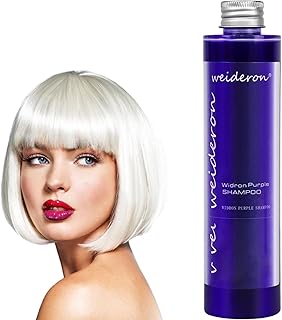 Champú Matizador Rubio, Shampoo Azul Violeta para Cabellos Rubios, Champú Morado, Silver Purple Shampoo, Revitaliza el Cabello Rubio Teñido, Decolorado y con Mechas-218ML