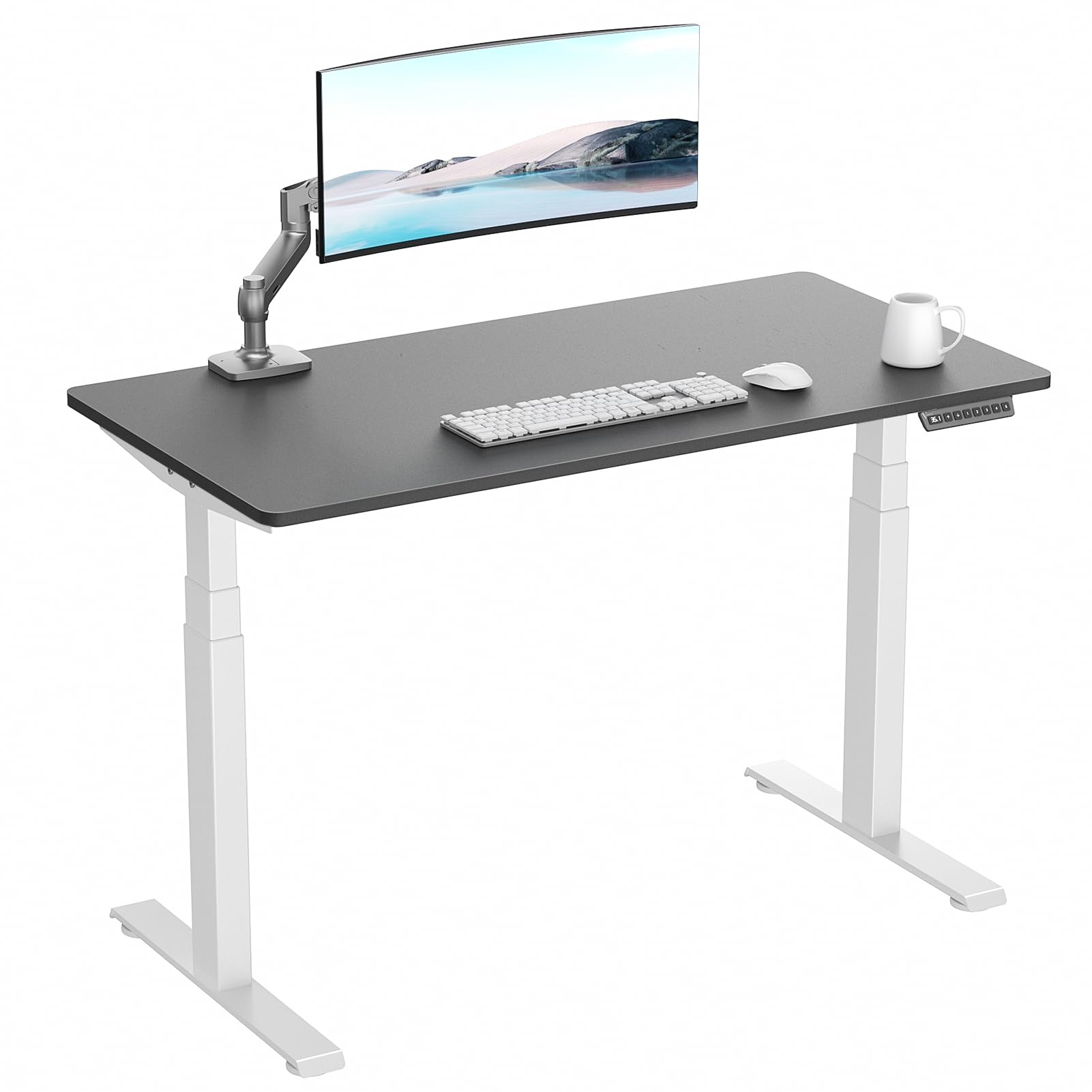 3 Stages Dual Motor Electric Standing Desk with One Piece Desktop 48 x 24 Inch Adjustable Height Sit