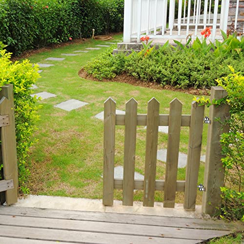 Insaga 304 Stainless Steel Split Rail Fence Gate Hinge With Screw Hook And Eye Hinges To Mount Wooden Gates Or Fences, One-Piece Molding With Non-Welding Gate Bolt Hook (A Pair) #TOP6