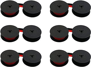 Printerfield 6 Pack Typewriter Ink Spool Ribbon for Olivetti GR.4/GR.8 OLIVETTI Typewriter for Calculator Olivetti GR4 - Black & Red