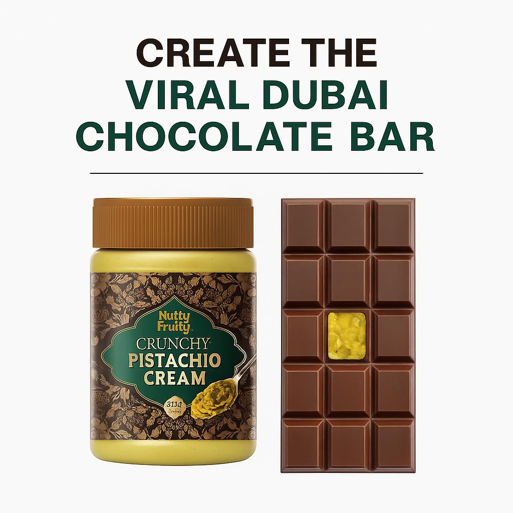 Dubai Chocolate Pistachio Cream with Kadaif - 21oz Viral TikTok Recipe Spread | Premium Crunchy Nut Butter for Trending Chocolate Bars & Middle Eastern Desserts