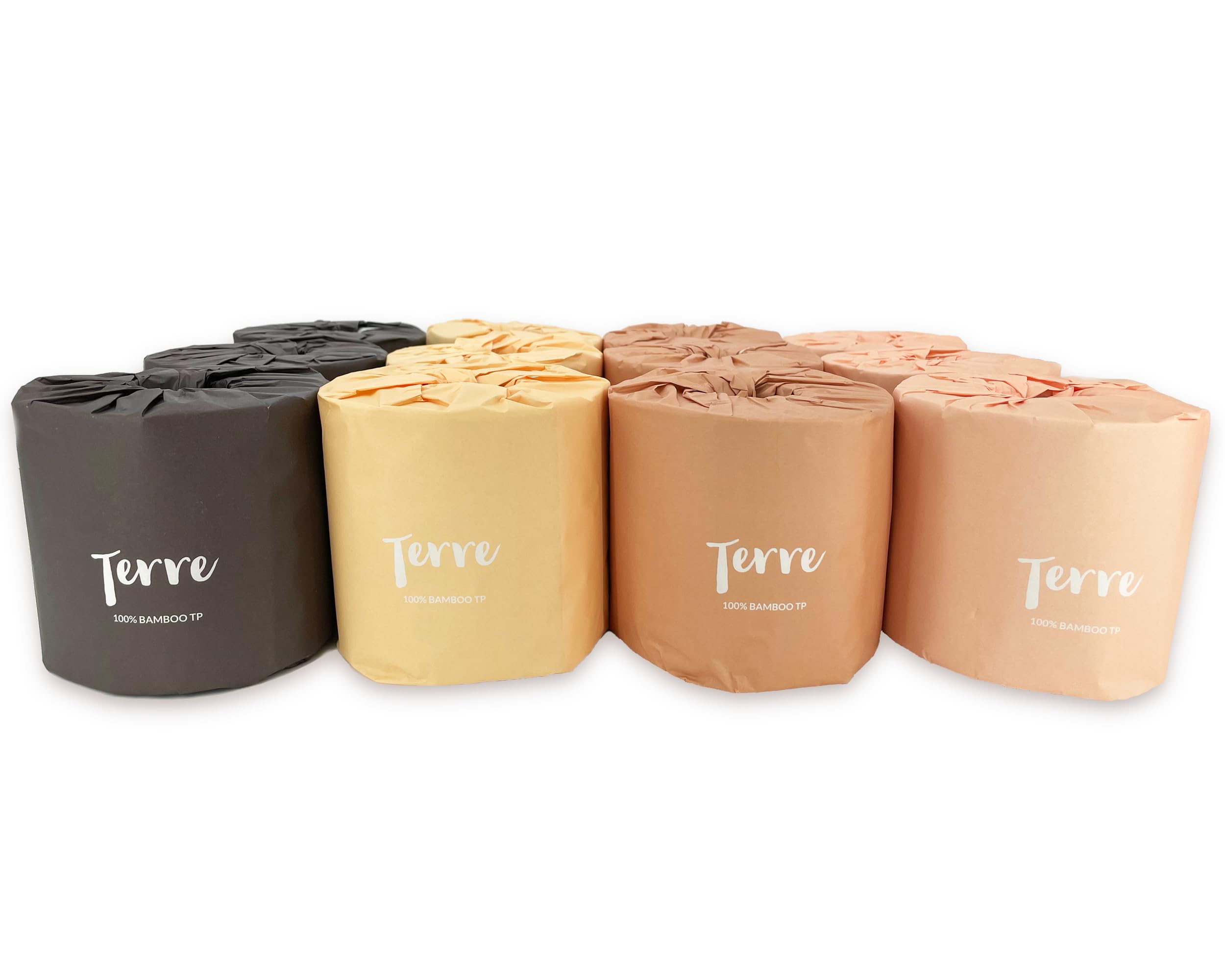 Terre Premium Unbleached 4-Ply Bamboo Toilet Paper, 12 Rolls, 300 Sheets/Roll, FSC Certified, PFAS & BPA Free, Septic Safe, Tree-Free, Vegan,