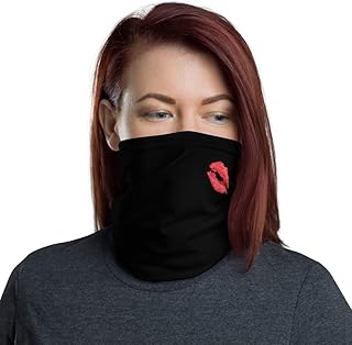 Kisses Black Breathable Washable Neck Gaiter