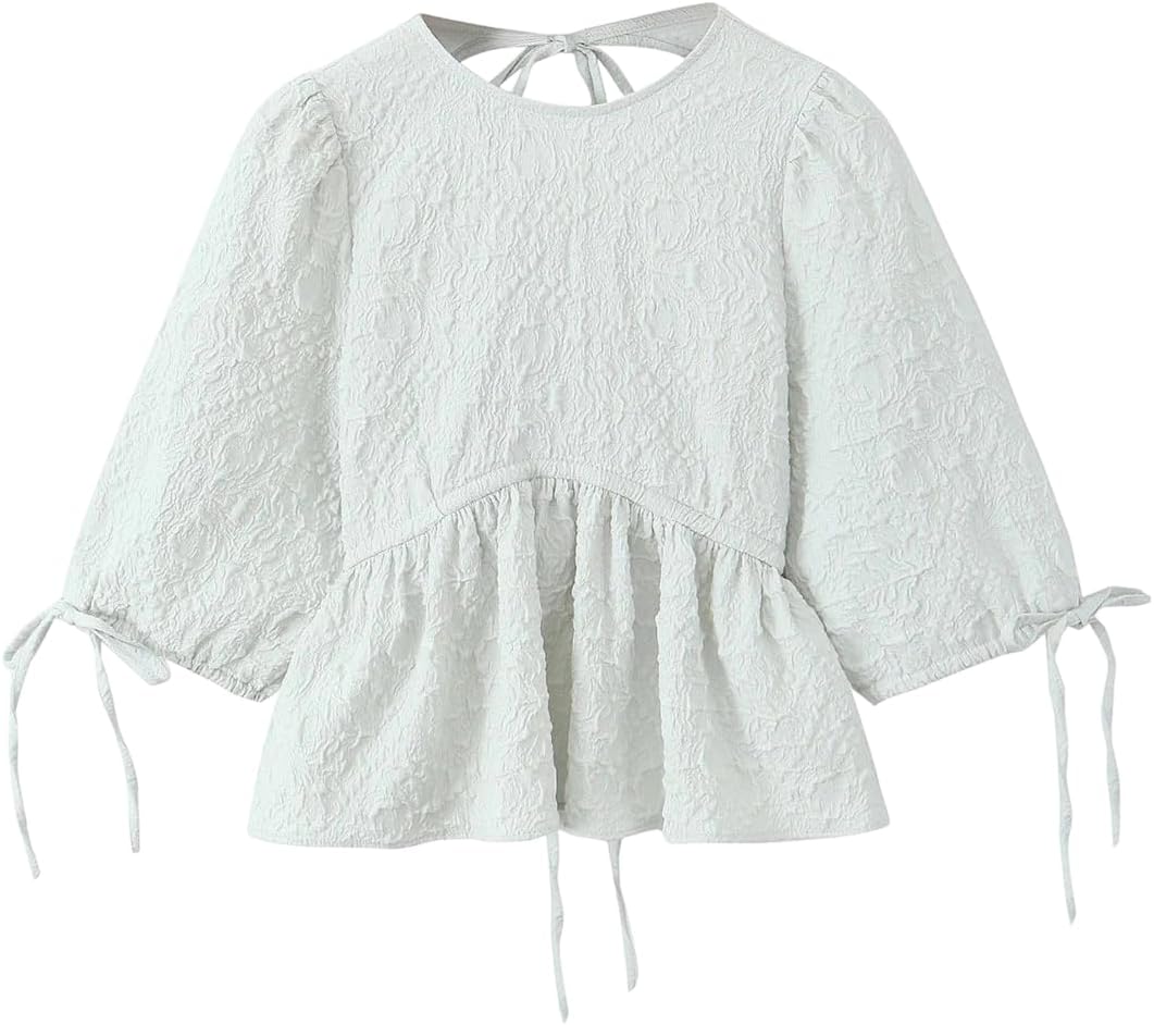Women's Fall Set Backless Lace Up Top Loose Draped Skirt Textured Casual Set