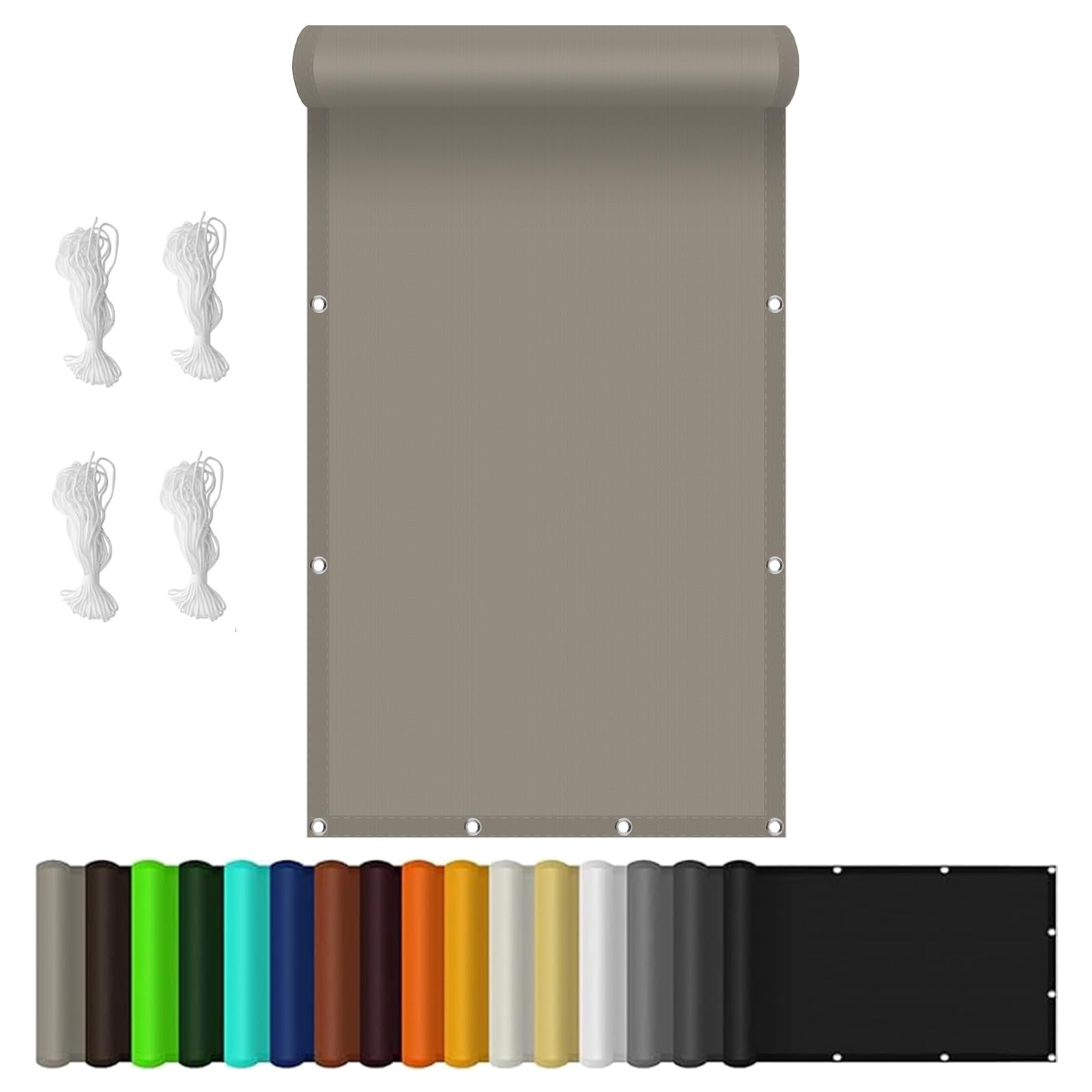 Voiles d'ombrage 1.7x2.3m imperméable taupe avec oeillets pour patio