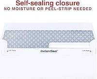 Vista 3 de Staples Sobres de cartas de negocios #8, doble ventana, teñido de seguridad, cierre autosellado, 8-5/8 x 3-5/8 pulgadas, paquete de 500, color blanco