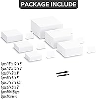 Vista 5 de Elevadores para buffet con mini letreros, elevadores de comida para mesa de buffet, soporte de exhibición para postres de catering, cajas acrílicas