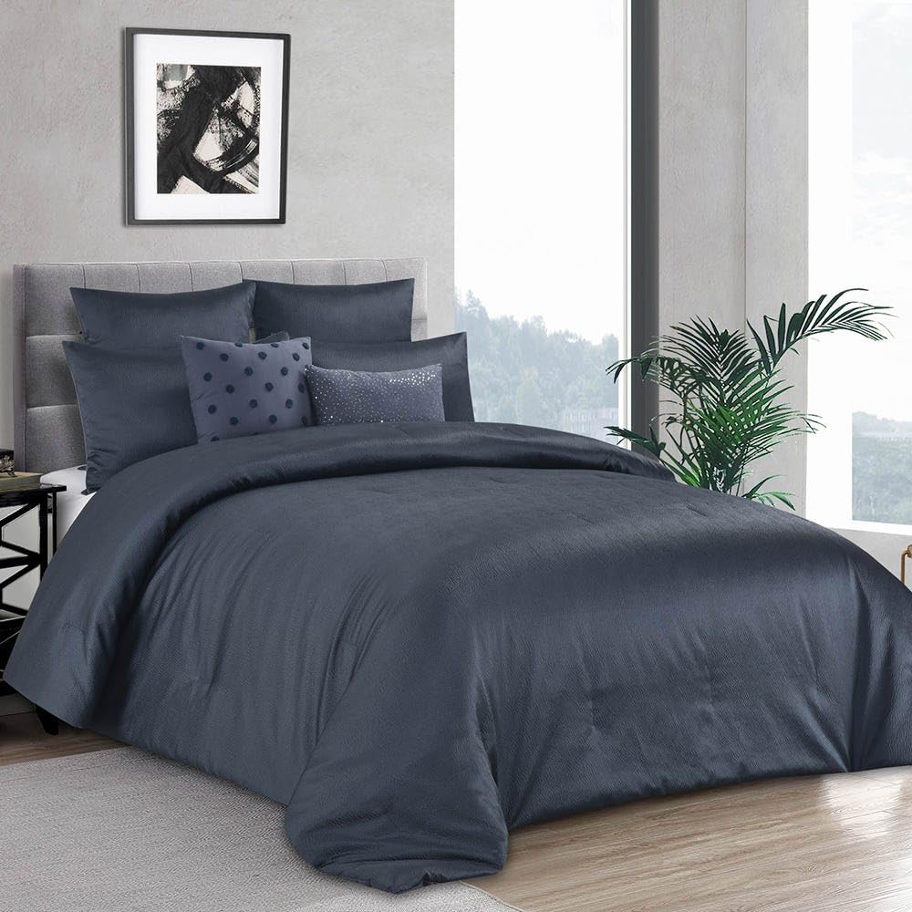 homes r us هومز أر أسMilan 7-Piece Comfo te Set, Navy - 240X260 Cm