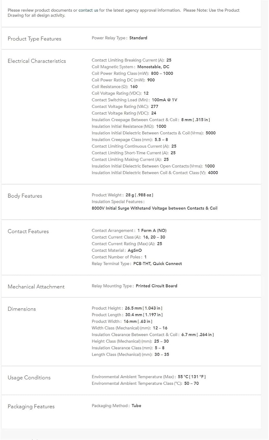 PCF-112D2M TE/Tyco 12VDC Normally Open 4-Foot 20A air Conditioning Water Heater DC electromagnetic Relay