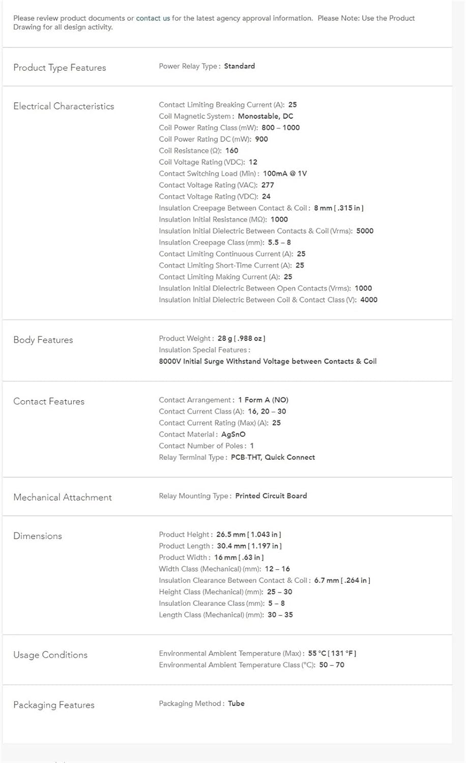 PCF-112D2M TE/Tyco 12VDC Normally Open 4-Foot 20A air Conditioning Water Heater DC electromagnetic Relay