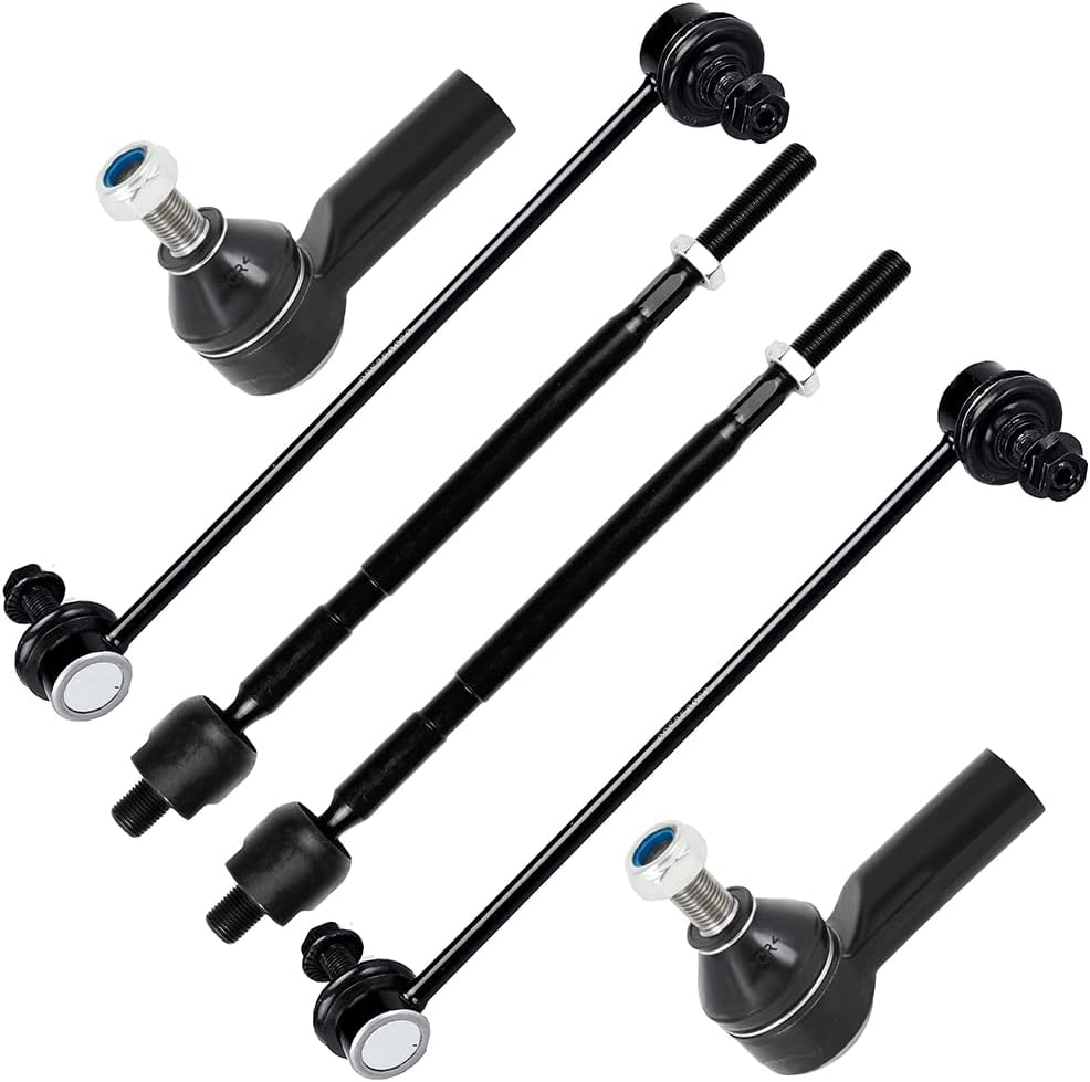 SCITOO 6-PC Suspension Kit Replacement fit for Suzuki SX4 2007-2013 Inner Outer Tie Rod End Sway Bar End Link Auto Parts