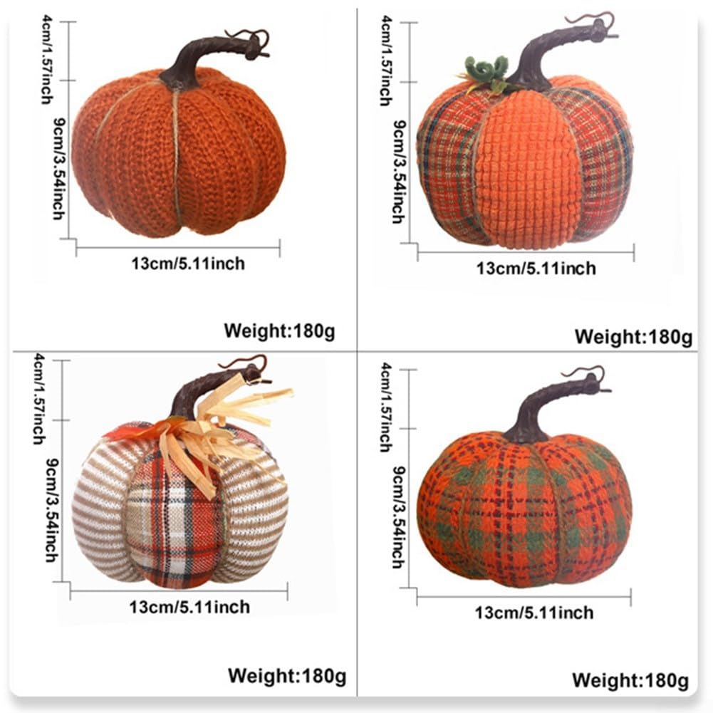 Cloudpower Artificial Fabric Pumpkins Ornaments, 1 Pack, 5.11 x 5.11 x 5.11 Inches, Fabric and PP Cotton, Plant, Autumnal, Halloween, Pumpkin Ornament, Home Decor