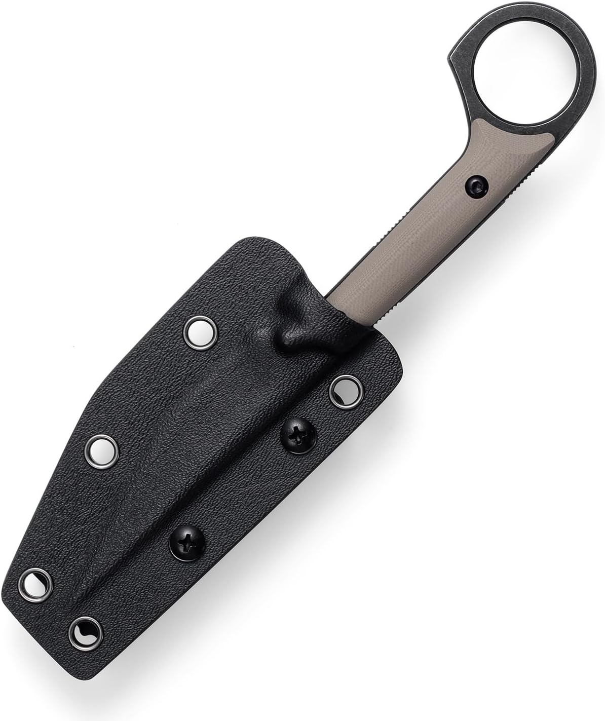 KS527 Fixed Blade Knife, D2 Blade G10 Handle for Men Women, with Kydex Sheath, Utility Knife for EDC Survival Hiking Camping Outdoor Everyday (Tan) - Image 8