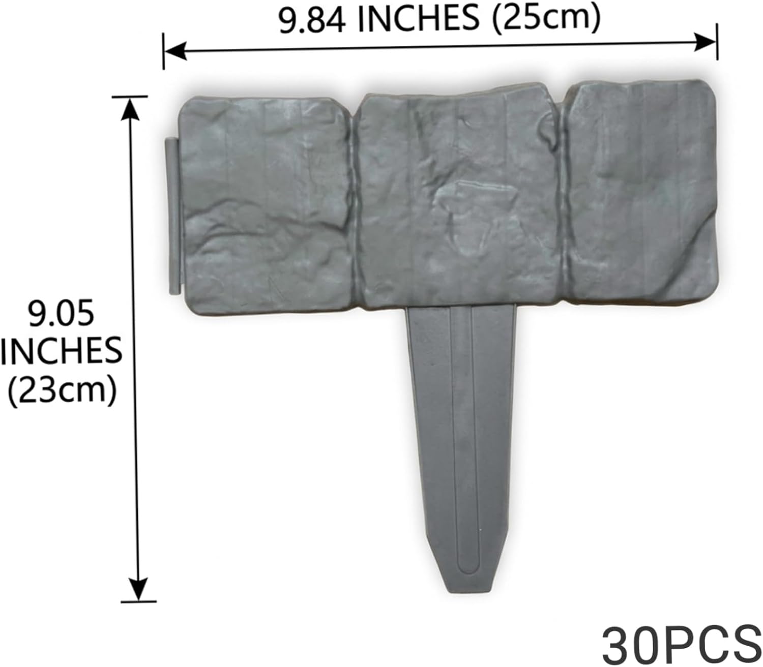 30-Pack Interlocking Faux Stone Garden Edging Border, Easy Installation Plastic Landscape Edging for Yard, Flower Bed, Lawn, Outdoor Border