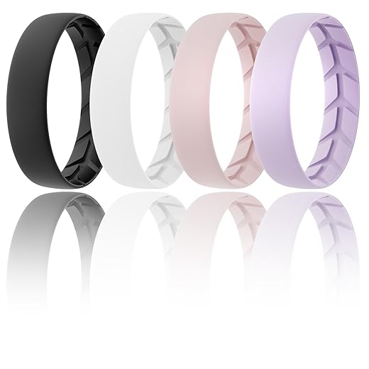 Silicone Anniversary Ring Women,Breathable Design Womens Silicone Wedding Rings,Suitable for Sports,Workout,Gym,5.5mm Wide-2mm Thick,Variety Multipack 1-8
