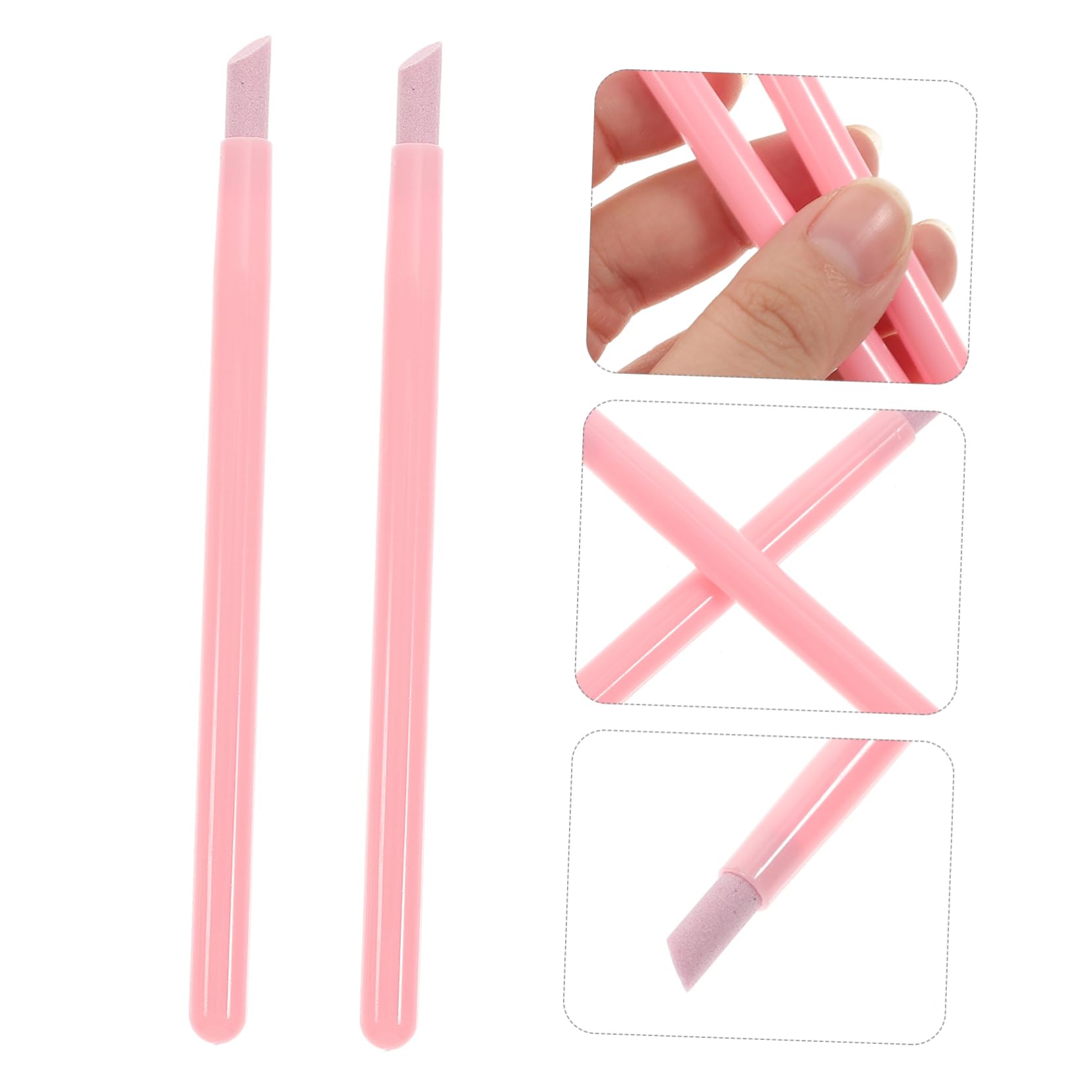 FOYTOKI Nail Dead Skin Remover Pen 2 Pack Engraved Design Fingernail and Toenail Manicure Professional Nail Care Tools Pink