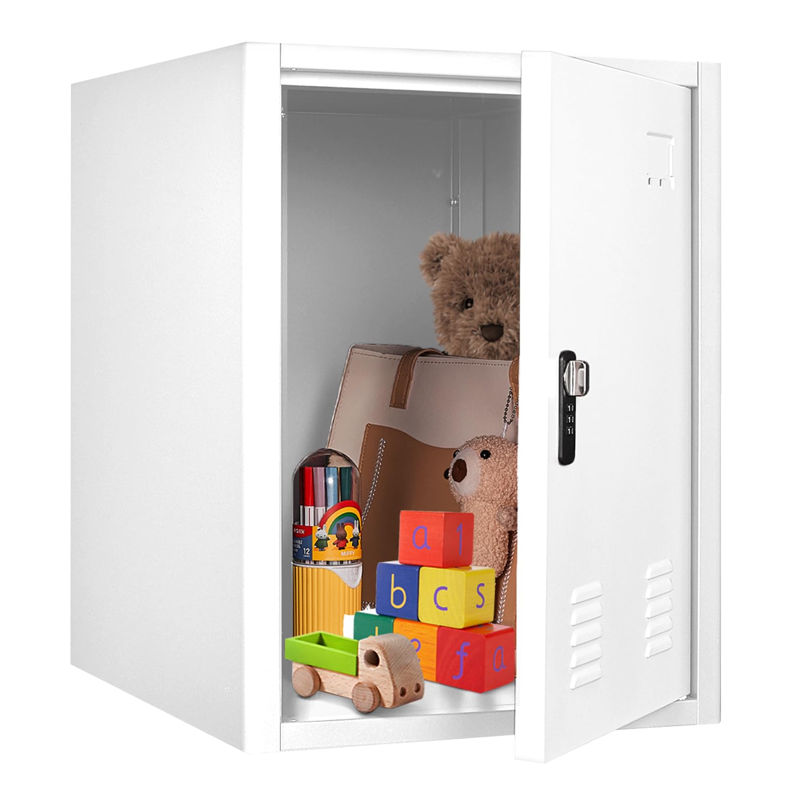 KAER Locker Storage Cabinet,Lockable Storage Cabinet,Metal Locker Storage Cabinet With1 Doors, 19.6" H Cabinet Organizer, for School, Office, Home,Preschool,Garage,Storage Room- Assembly Required