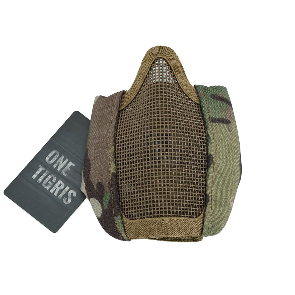 OneTigris Maschera pieghevole mezza protezione viso maschera mesh per softair paintball CS L/S taglia