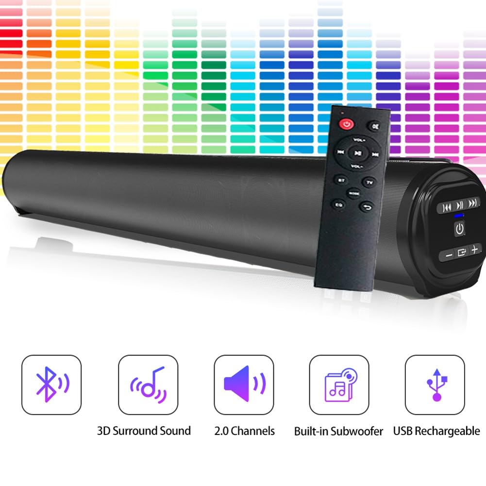 de Altavoces InaláMbricos con Barra de Sonido Bluetooth, Altavoz de Sonido EstéReo Envolvente InaláMbrico con Cable para Cine en Casa, Proyector de TV