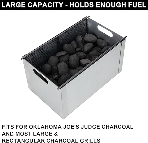 Miniatura 5 de Caja de ahumador de carbón para parrilla de carbón Oklahoma Joe's 3697490W01, caja de ahumador de carbón, piezas de repuesto, cesta de carbón para