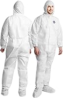 MEDICALNATION Disposable Hazmat Suit with Hood & Boots - Breathable Painters Coverall, 6 Sizes S-5XL Full Body Protection