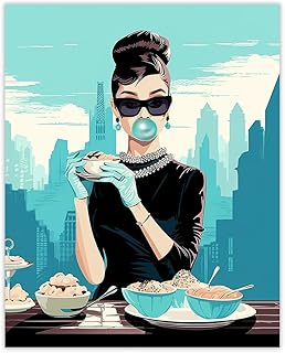 Breakfast at Tiffany's Audrey Hepburn Abstract Wall Art: 8x10 Unframed, Minimalist, Aesthetic & Boho Wall Art Print for Home, Office, Bedroom & Living Room Decor - Creative Housewarming Idea…