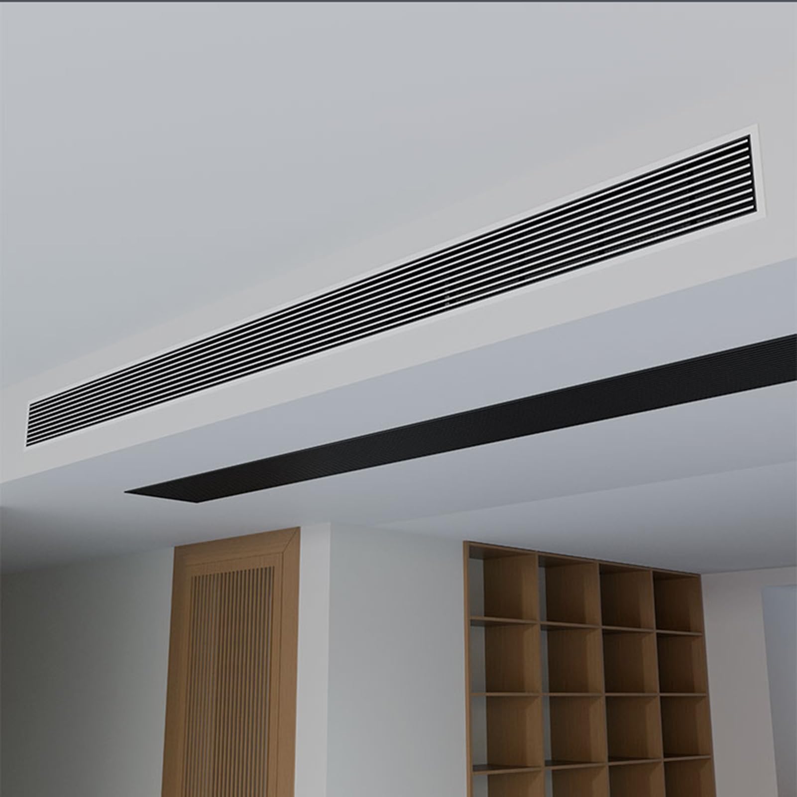 Grille d'aération rectangulaire réglable en plastique 90 x 10 cm pour grenier, salles de bains et garages, installation facile, persiennes durables pour une circulation d'air efficace