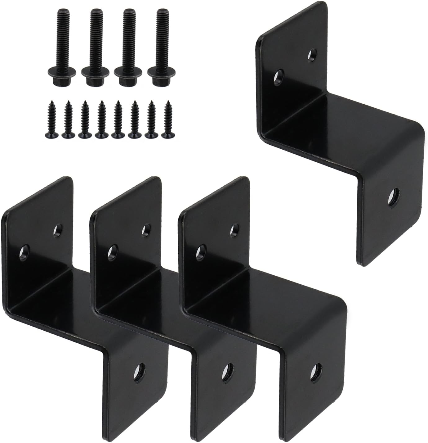 Bitray 4Pcs Z Shelf Brackets 30mm x 34mm Door Barricade Brackets for Barn,Gate and Garage