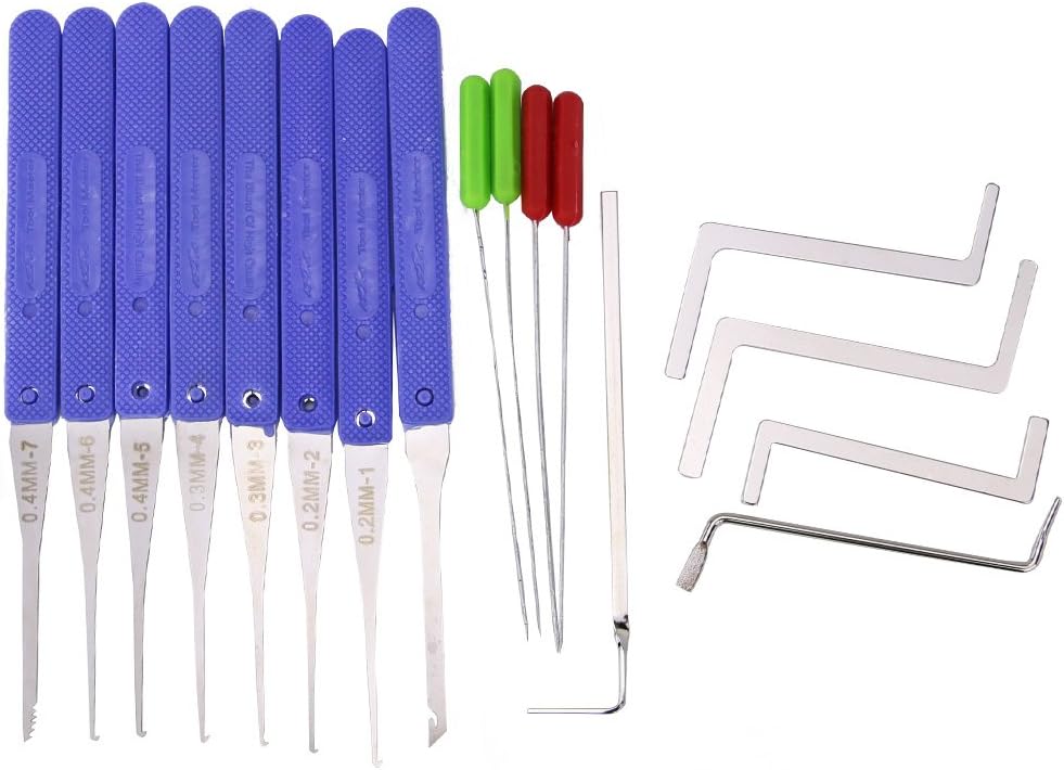 Suoyigou 5 pcs Wrenches and 10pcs Broken Key Extractor Tools,Locksmith Tools Kit Set