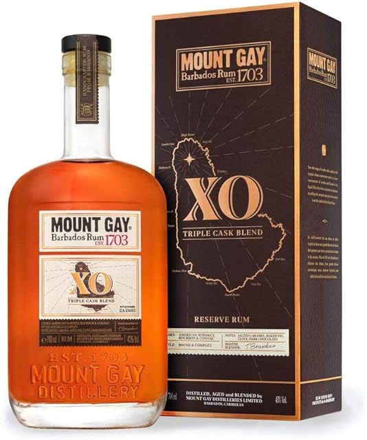 Mount Gay Barbados Golden Rum XO 70 cl Gift Set, Triple Cask Blend