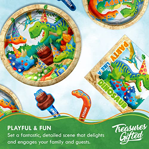 Treasures Gifted Birthday Dinosaur Dessert Plates 16Ct - 7 Inch Dinosaur Party Plates - Dinosaur Party Decorations - Dinosaur Birthday Party Supplies - Dinosaur Party Supplies - Dinosaur Paper Plates #TOP3
