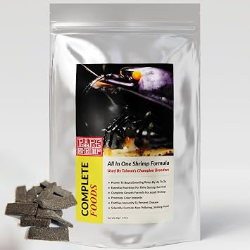 Professional Shrimp Food, All Natural Premium Ingredients, High Protein, Rich in Vitamins for Crystal Shrimp, Caridina, Neocaridina, Ornamental, Taiwan Breeder Foods Formula 50g