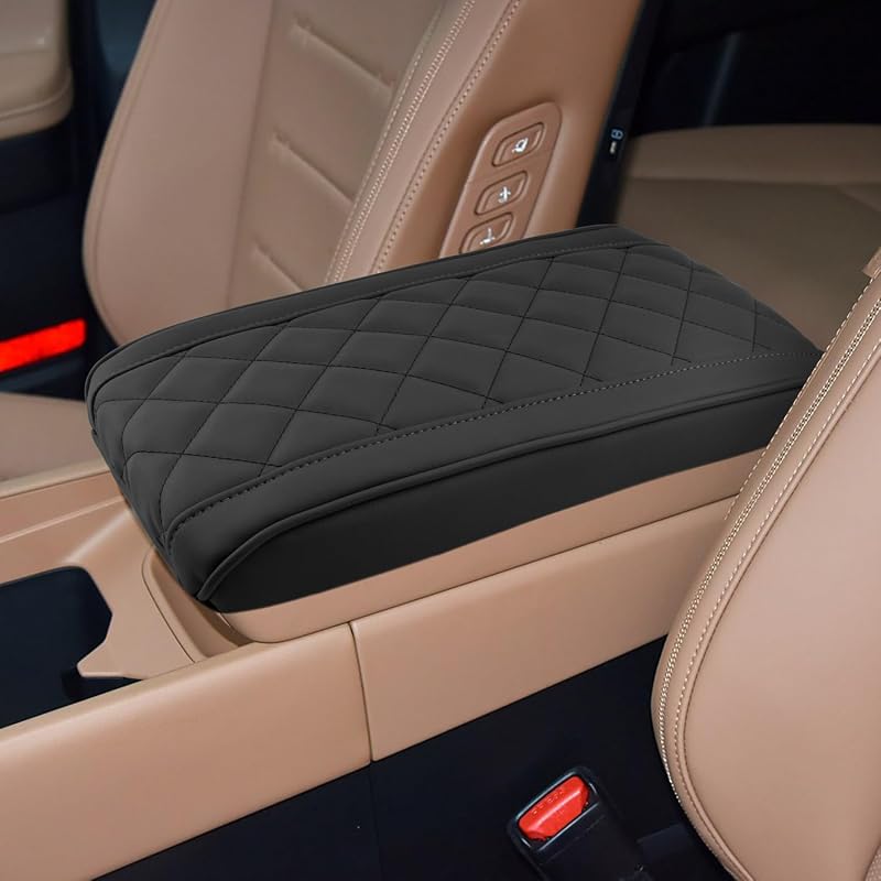 Capa de apoio de braço do console central SHAOHAO para Hyundai Santa Fe 2024–2026 – Preta, 1 unidade