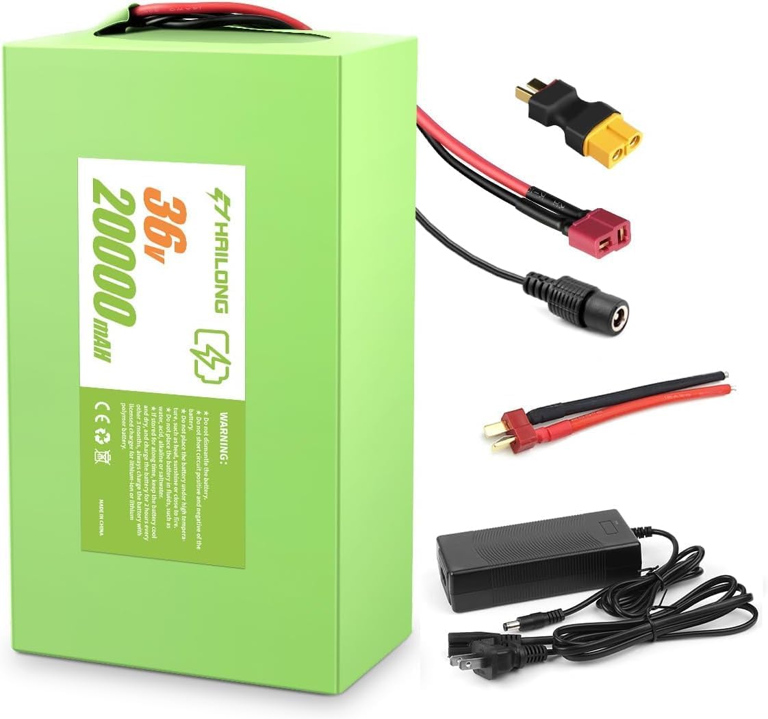 36V 20Ah Ebike Battery 36V 48V 52V 12Ah 20Ah 30Ah Electric Bike Scooter Lithium Ion Battery with 42V 2A Charger and 20AMP BMS for 200W-800W Electric Bicycle Motors
