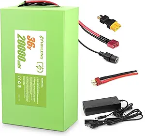 36V 20Ah Ebike Battery 36V 48V 52V 12Ah 20Ah 30Ah Electric Bike Scooter Lithium Ion Battery with 42V 2A Charger and 20AMP BMS for 200W-800W Electric Bicycle Motors