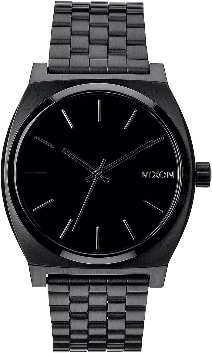 NIXON Time Teller A045 - 100m Water Resistant Men's Analog Fashion Watch (37mm Watch Face, 19.5mm-18mm Stainless Steel Band)