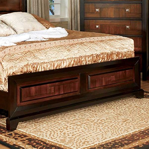 Patra Asian Contemporary Acacia Walnut Queen Size 6-Piece Bedroom Set #TOP3