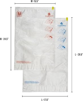 Eagle Creek Pack-It Compression Bags for Travel Set - Featuring One-Way Pressure Valve & Zip - For Efficient Travel Bag Packing - Water Resistant - Clear - Medium/Large