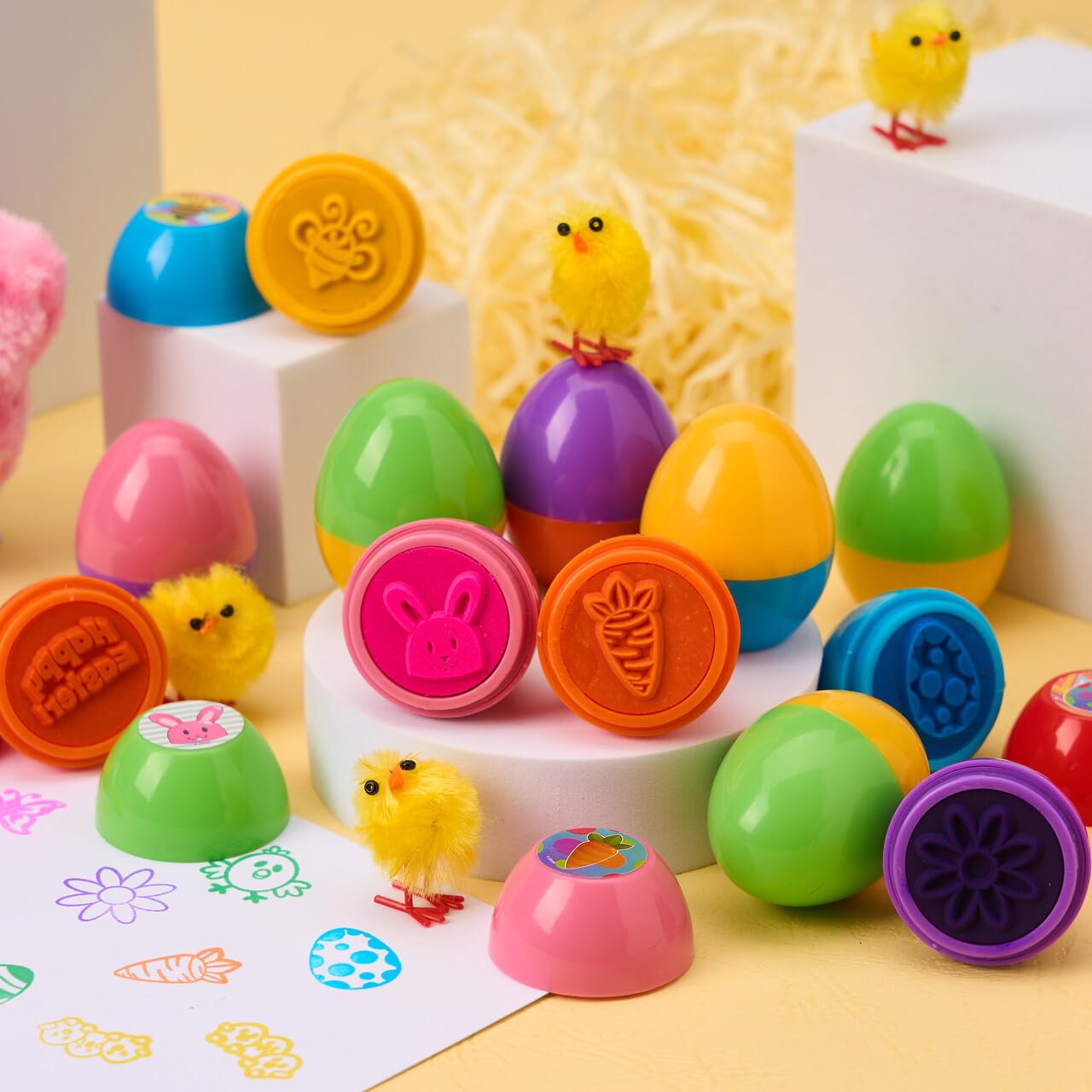 Huanmin Lot de 12 tampons pour œufs de Pâques pour enfants - Série de jeux de chasse - Tampons auto-encreurs pour Pâques, remplissage de sac de fête Huanmin Lot de 12 tampons pour œufs de Pâques pour enfants - Série de jeux de chasse - Tampons auto-encreurs pour Pâques, remplissage de sac de fête