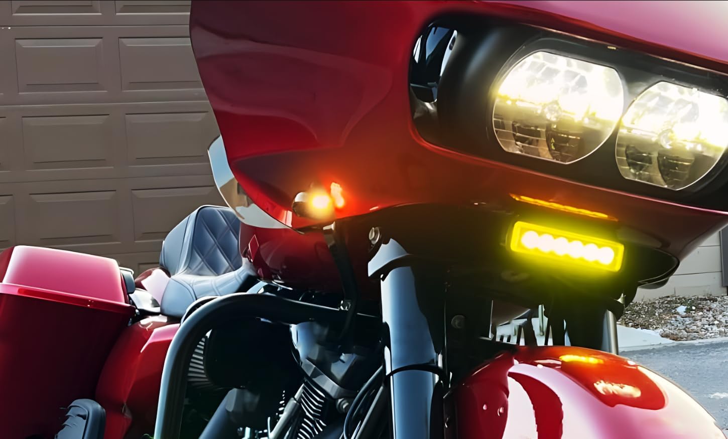 LED Front Turn Signals for Harley Road Glide 15-24 Chrome
