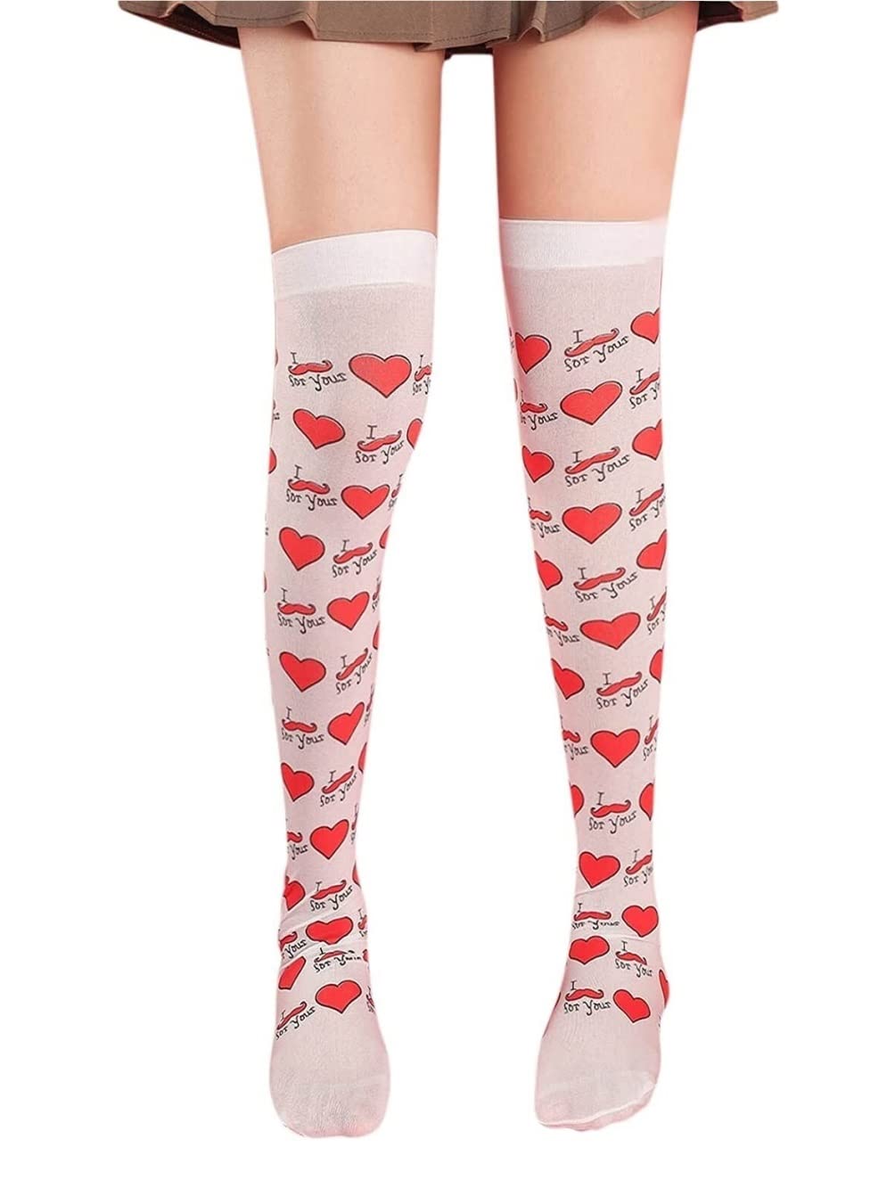 Wintersocken Bettsocken 10 Paar Damen Overknee Socken Liebesmuster Lange Strümpfe Dicke Warme Kuschelsocken Warme Flauschige Socken