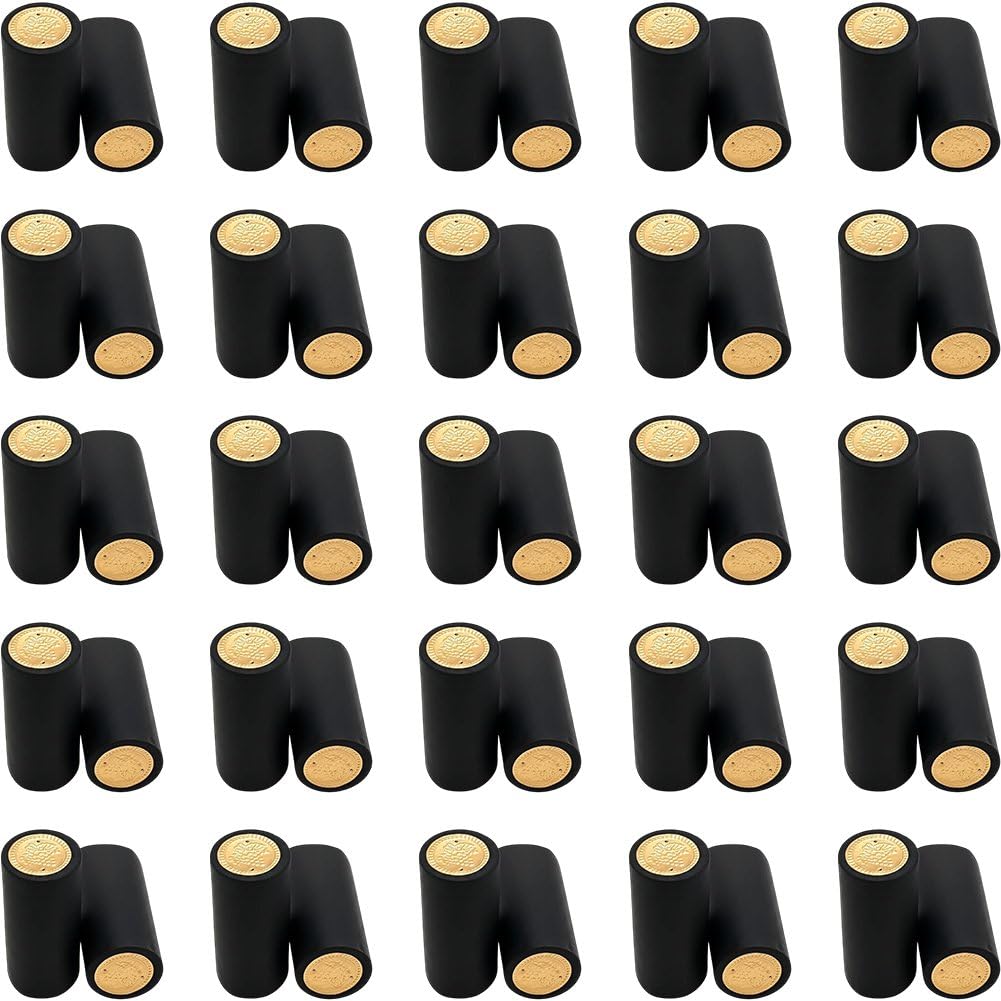 Ppmter 200 Pcs Wine Sealer for Bottles, PVC Heat Shrink Capsules Bottle Caps Wine Shrink Wrap Seals Sleeves for Wine Making Cellars and Home Use