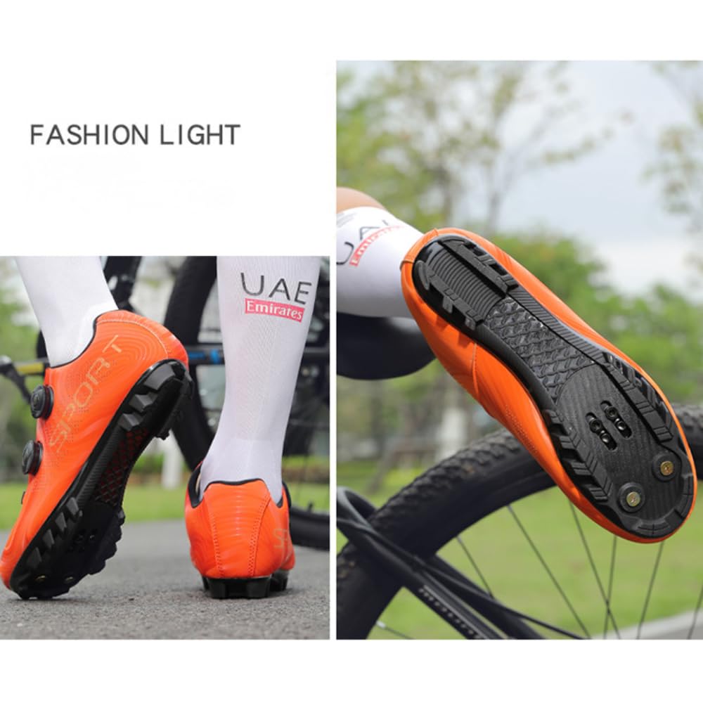 Scarpe da Ciclismo per Uomo E Donna Sneakers da Mountain Bike Traspiranti E Antiscivolo Design con Lacci Rotanti per Allenamento Indoor,Ciclismo Outdoor E MTB su Strada