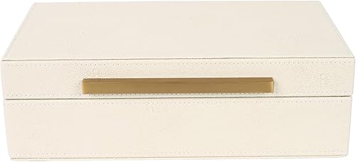 Miniatura 2 de Caja de Shagreen beige Cajas decorativas de piel sintética, almacenamiento de recuerdos y memoria, cajas decorativas con tapas para decoración