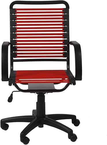 Silla de oficina con respaldo alto ajustable diseño de Bungie color rojo con marco negro de grafito
