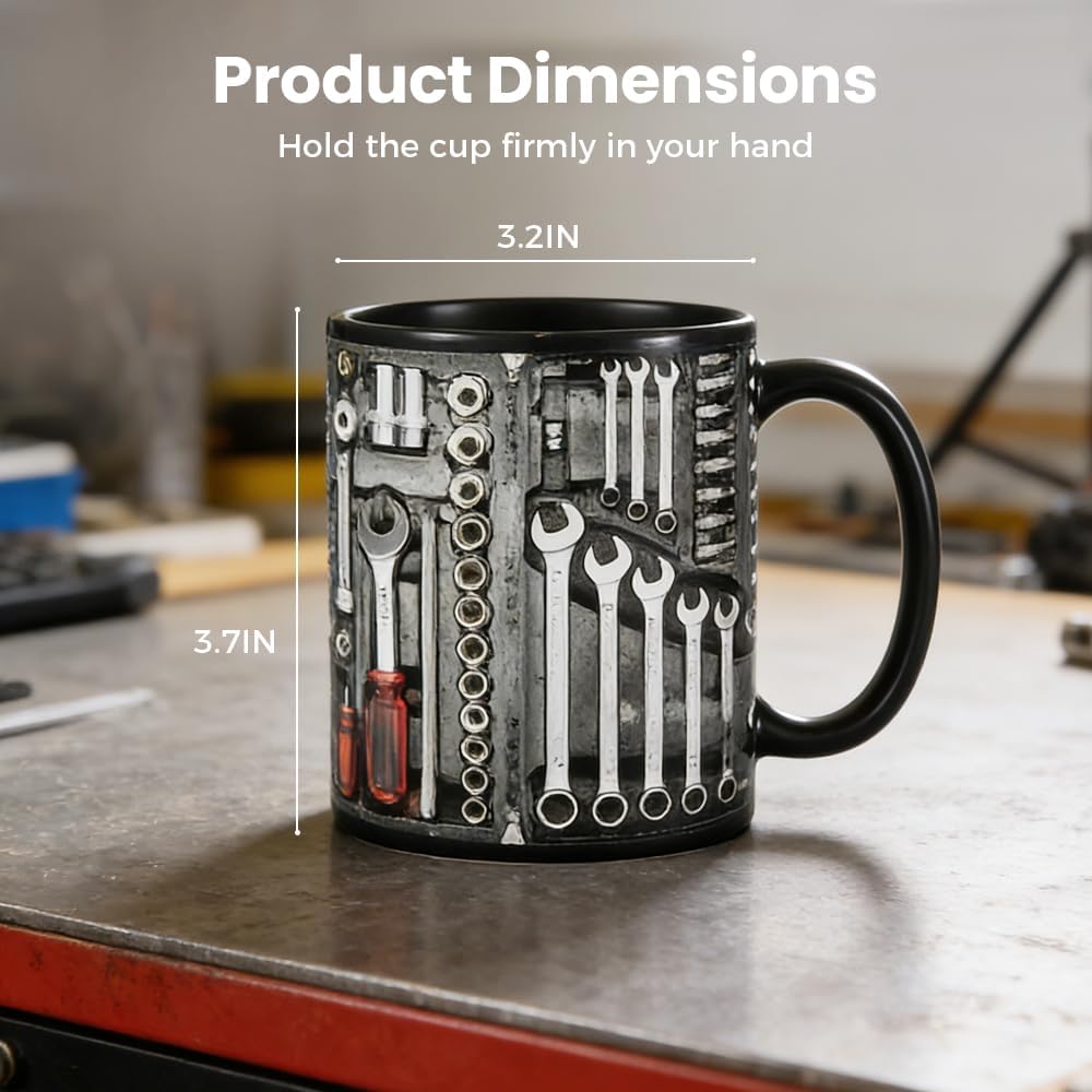 Mechanic Toolbox Mug, 2026 New Unique 3D Mechanic Toolbox Set Coffee Mug, Non-slip Reusable Mug, Suitable as a Gift for Coworkers, Fathers, Renovation Workers (P-2PCS)