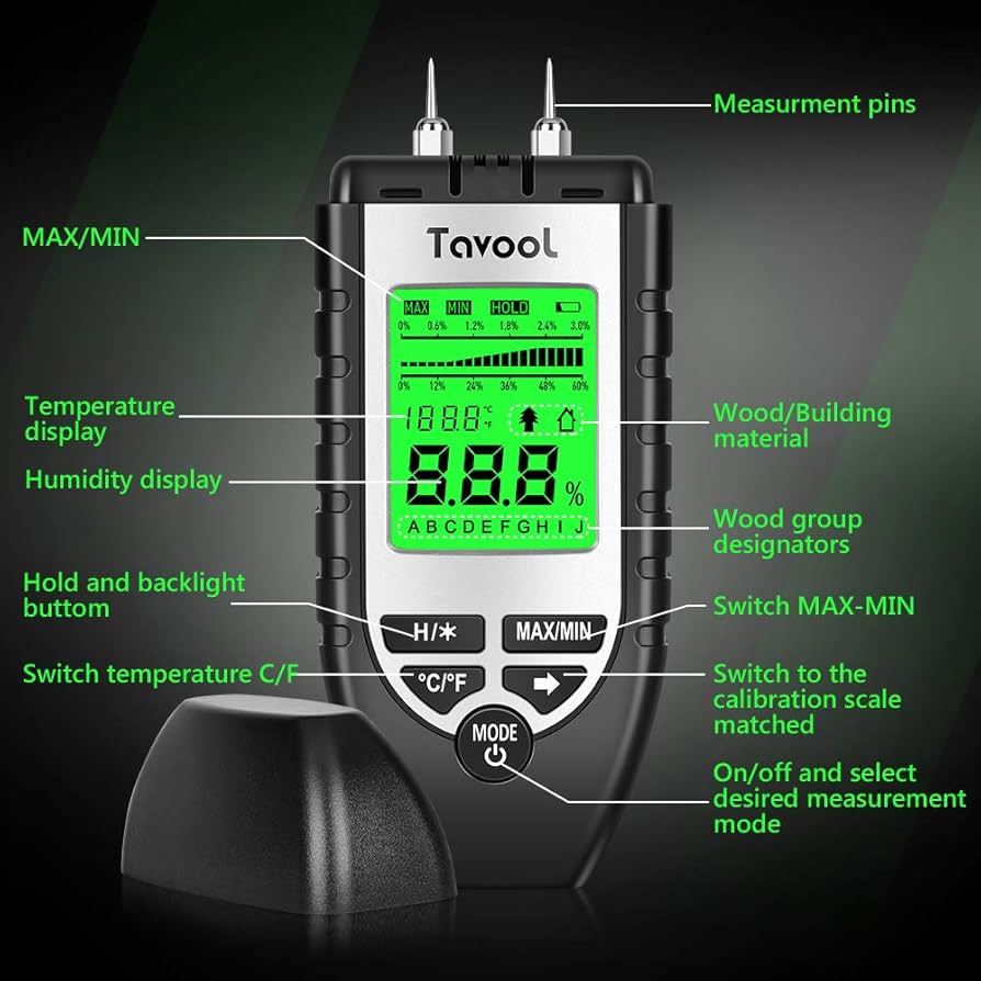 Tavool Wood Moisture Meter Digital Moisture Detector
