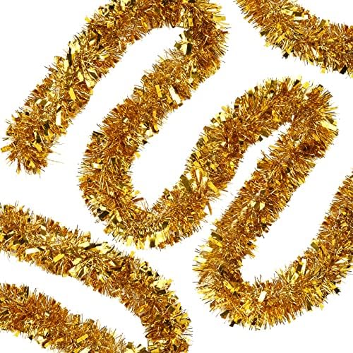 JOYYPOP 39.6ft Gold Metallic Christmas Tinsel Garland for Tree, C...