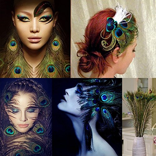 Beautiful Natural Peacock Feathers Eye Peacock Tail Feathers 10"-12" Pack Of 20Pcs #TOP5