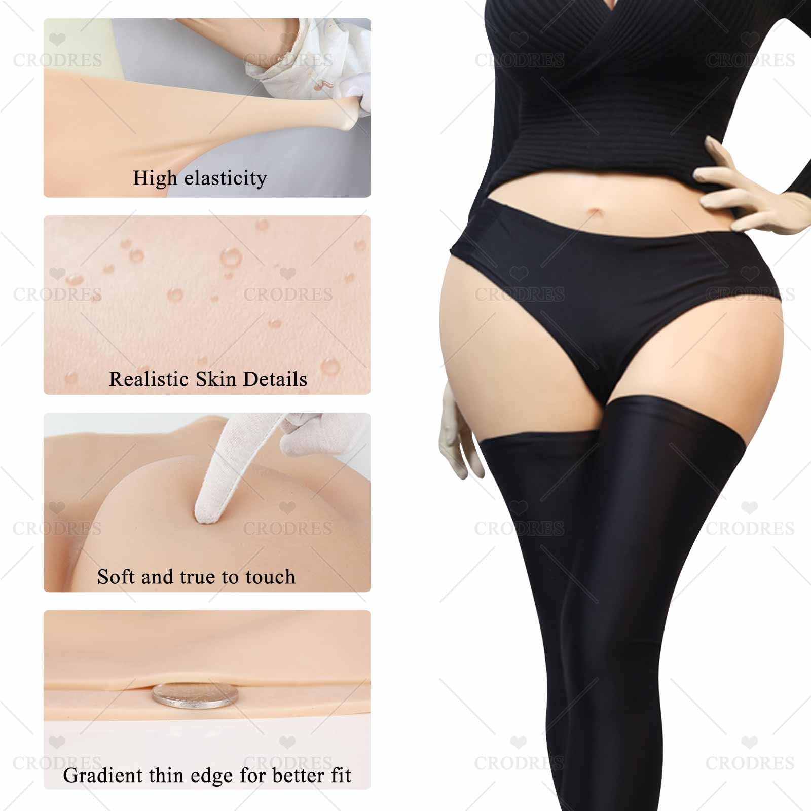 Slip in Silicone con Vagina, Glutei e Fianchi – Modellatore Fianchi per Crossdresser – Pantaloni con Glutei Finti per Transgender e Drag Queen